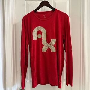 Armani Exchange Vibrant Red Crew Neck Shirt
